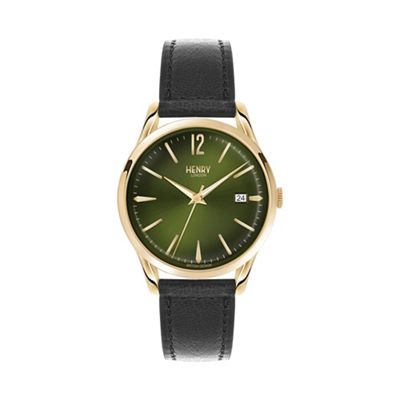 Unisex black 'Chiswick' leather strap watch hl39-s-0100